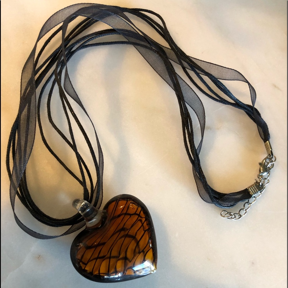 Glass heart necklace